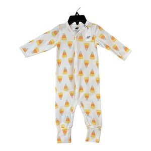 Monica and Andy Baby 3-6M Candy Corn Print Organic Cotton Sleeper‎ Halloween